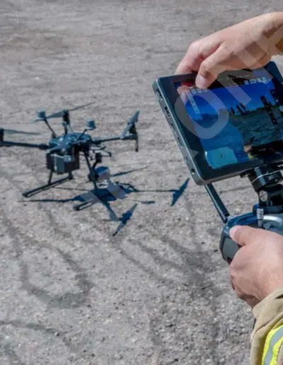 Contrôle d'un drone avec une tablette.